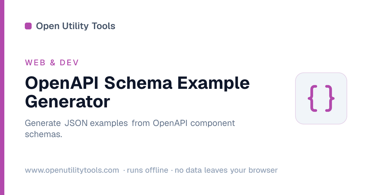 OpenAPI Schema Example Generator - Free Online — Open Utility Tools